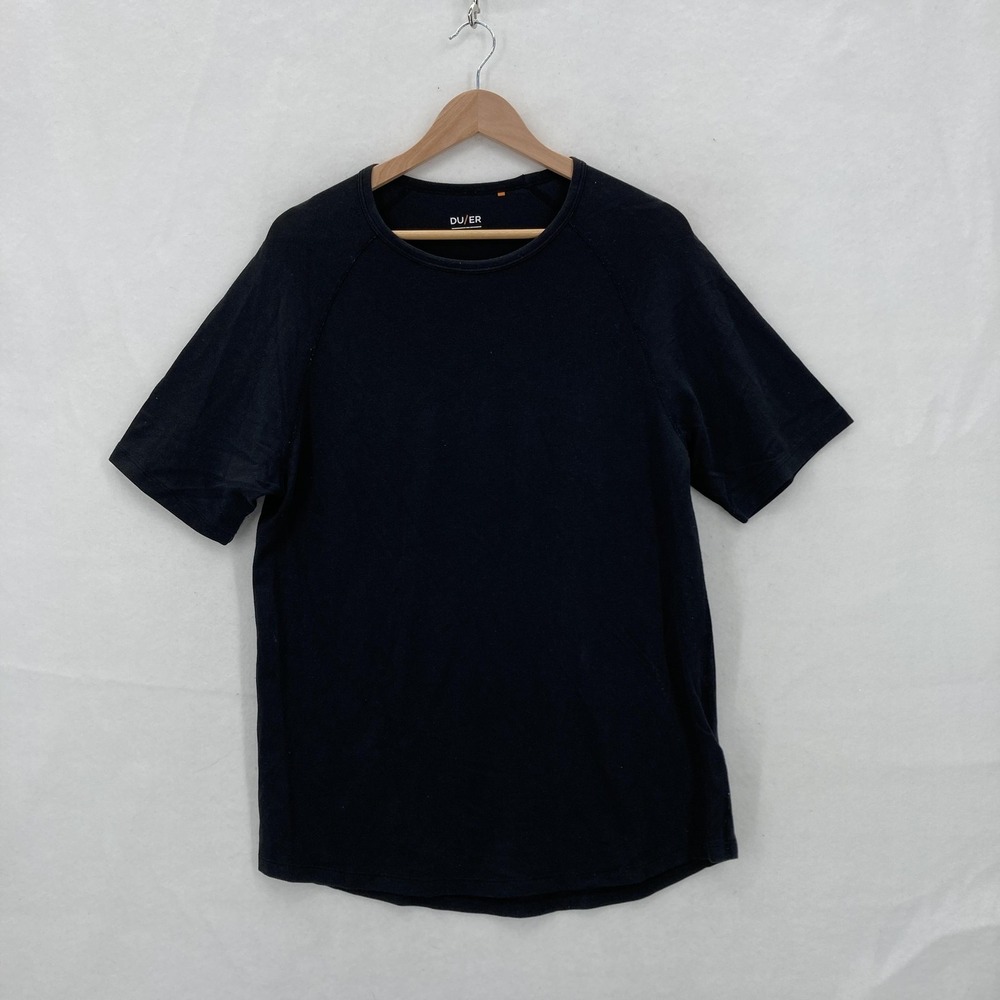 DU/ER Shirt Mens Medium Black Pima Cotton Lyocell Stretch Performance Outdoors